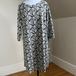 Loft Plus Grey and White Floral Dress